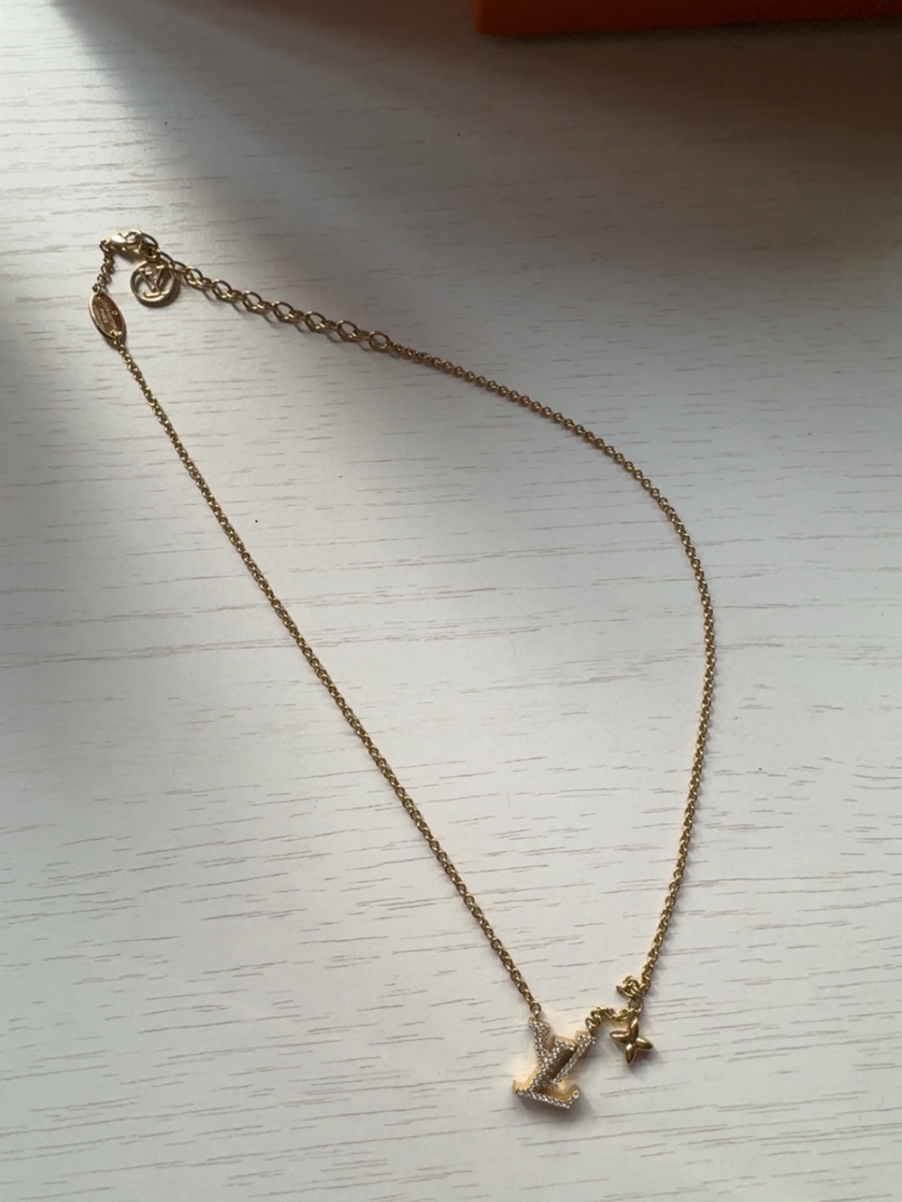 Louis Vuitton Gold 'V' Pendant Necklace with Star Charm